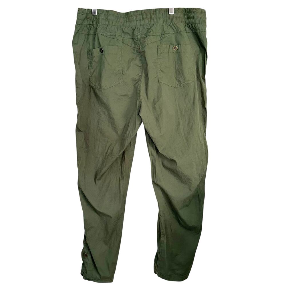 Palm Rio Olive‎ Green Cargo Pants XL Women’s Drawstring Waist Cotton Blend - Picture 5 of 9